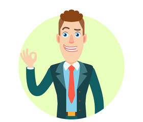 Businessman showing a okay hand sign