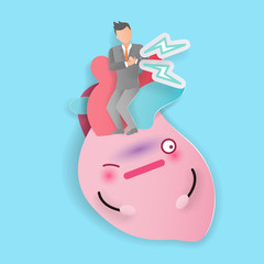 business man with heart pain