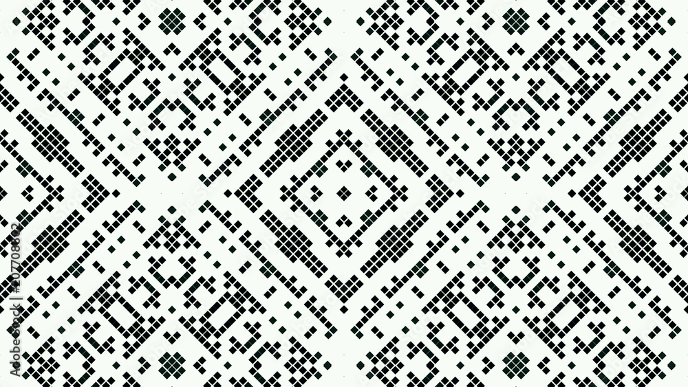 Aufkleber monochrome ornamental continuous pattern