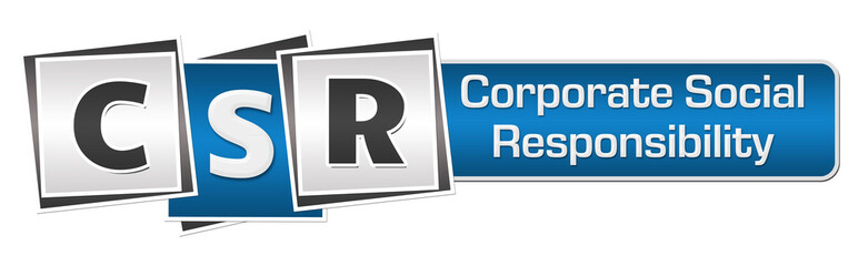CSR - Corporate Social Responsibility Blue Grey Squares Bar 