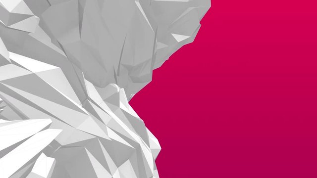 3d huge geometric abstraction on plane color background 4k loop abstract animation