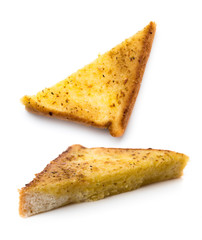 Garlic bread isolated on white background