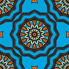 Decorative floral wallpaper for interior design. Modern geometric ornament. Seamless vector illustration