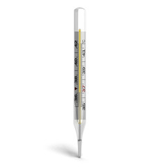 mercury thermometer 3d render on white background