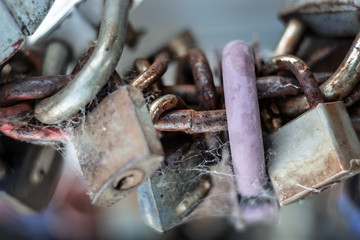 old rusty castles, covered with spider web