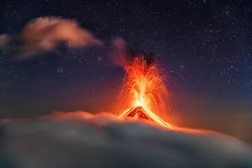 Tuinposter El Volcán de Fuego, Guatemala, 21.04.2018 © Ingo Bartussek