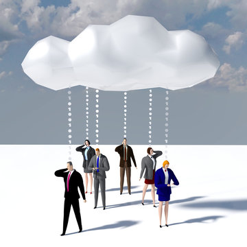 Business people data cloud communication