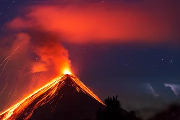 Keuken spatwand met foto El Volcán de Fuego, Guatemala, 21.04.2018 © Ingo Bartussek