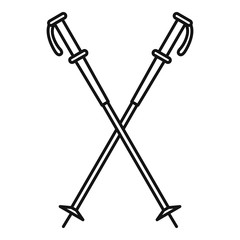 Nord walking sticks icon. Outline illustration of nord walking sticks vector icon for web design isolated on white background