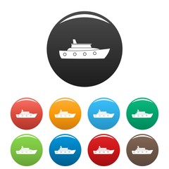 Ship sea icon. Simple illustration of ship sea vector icons set color isolated on white