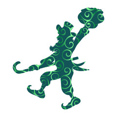 Obraz premium Leprechaun saint Patrick tradition holiday pattern silhouette