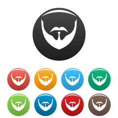 Person beard icon. Simple illustration of person beard vector icons set color isolated on white