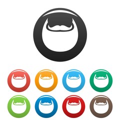 Man beard icon. Simple illustration of man beard vector icons set color isolated on white