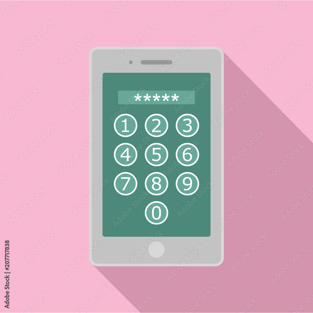 Poster device lock code icon. flat illustration of device lock code vector icon for web design