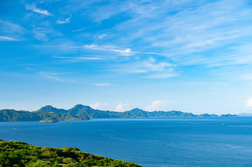 Fototapeta na wymiar 海と空が青い平戸島