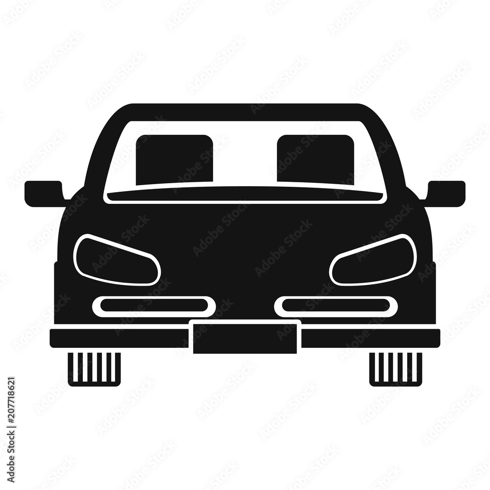 Poster front car icon. simple illustration of front car vector icon for web design isolated on white backgr