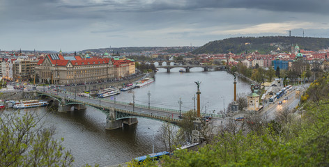 View of Prague from the Prague Metronome, Czech Republic