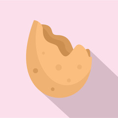 Shell of almond icon. Flat illustration of shell of almond vector icon for web design