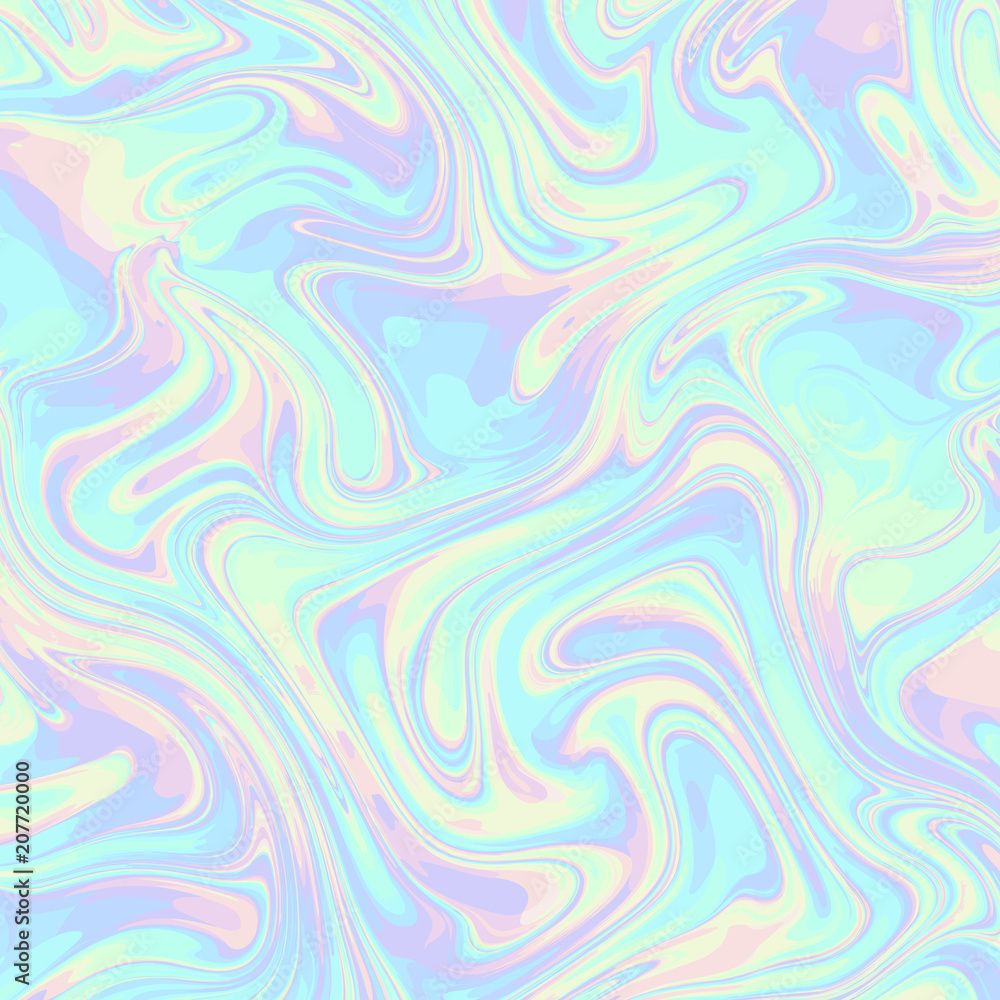 Leinwandbilder abstract vector pattern. curved wavy psychedelic random lines. holographic colors.