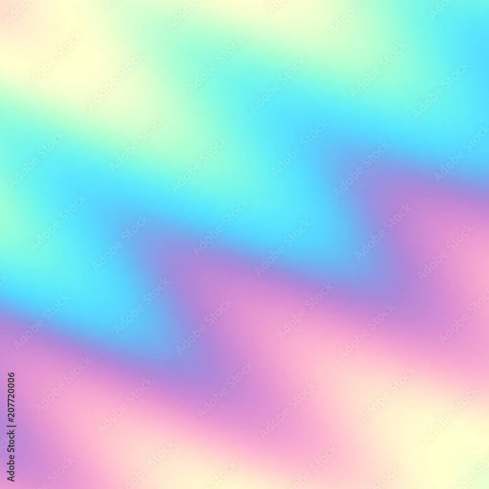 Poster Soft blending abstract gradient background vector. Blur smooth background. Holographic colors. Vector image.