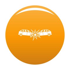 Head collision icon. Simple illustration of head collision vector icon for any design orange