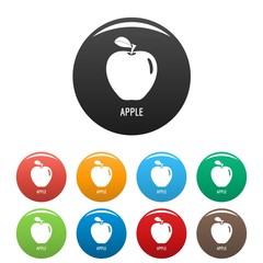 Apple icon. Simple illustration of apple vector icons set color isolated on white