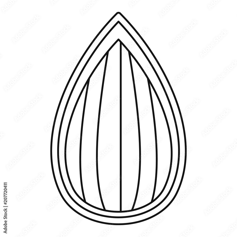 Poster almond shell icon. outline illustration of almond shell vector icon for web design isolated on white