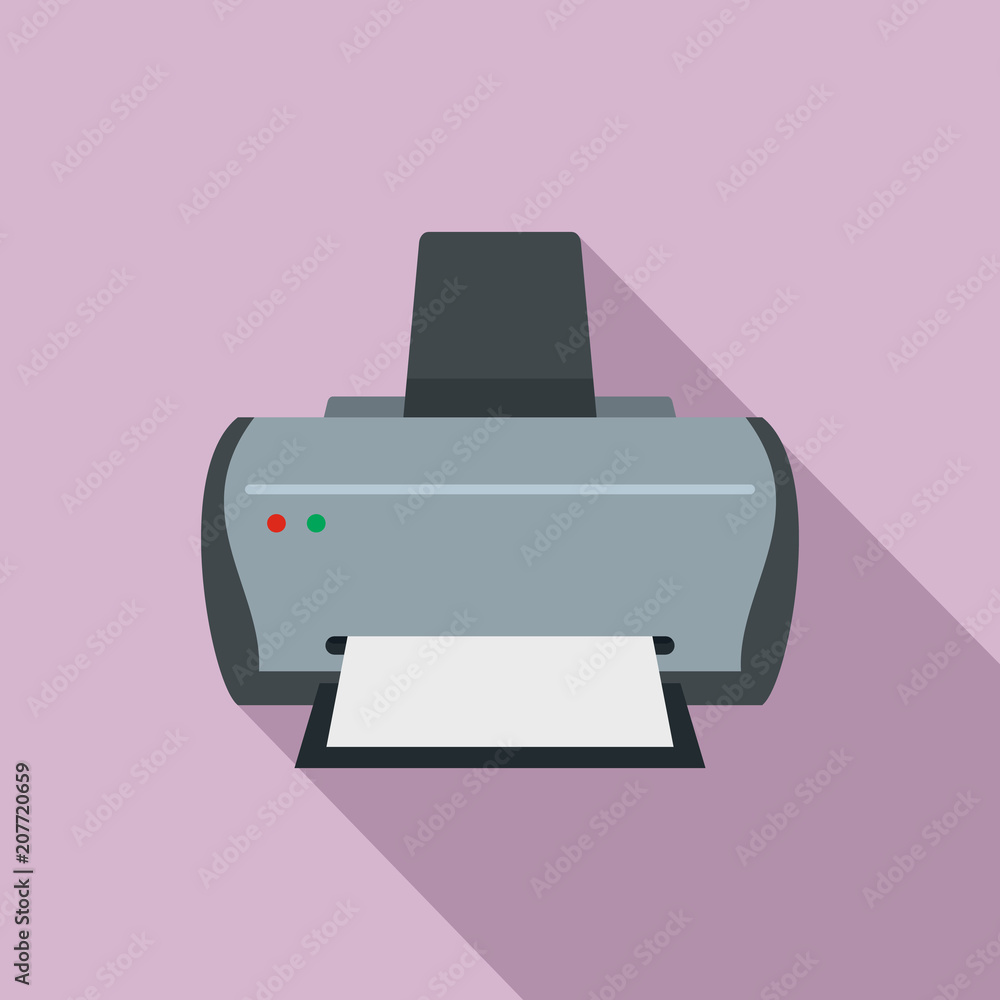 Poster simple printer icon. flat illustration of simple printer vector icon for web design