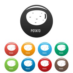 Potato icon. Simple illustration of potato vector icons set color isolated on white