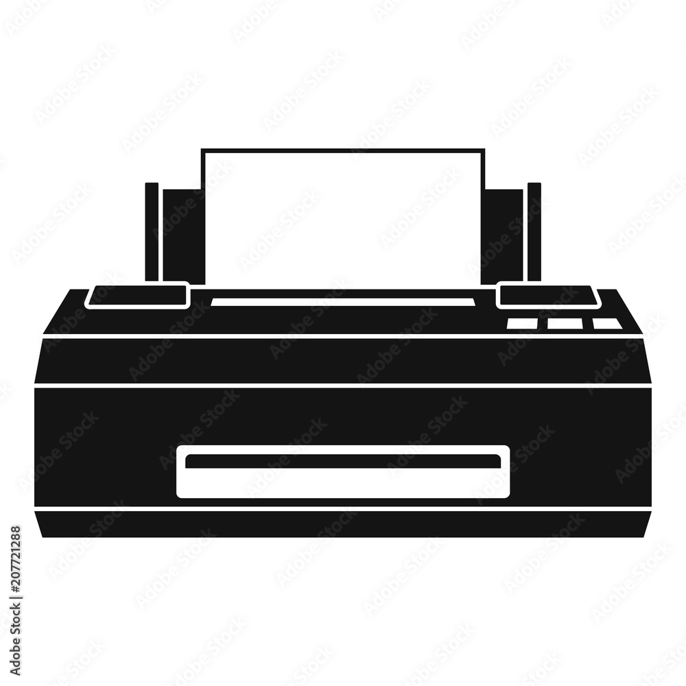 Poster old printer icon. simple illustration of old printer vector icon for web design isolated on white ba