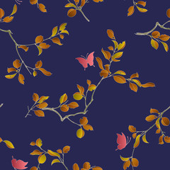 日本的な植物の柄,