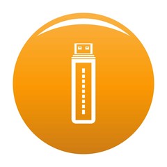 Flash drive icon. Simple illustration of flash drive vector icon for any design orange