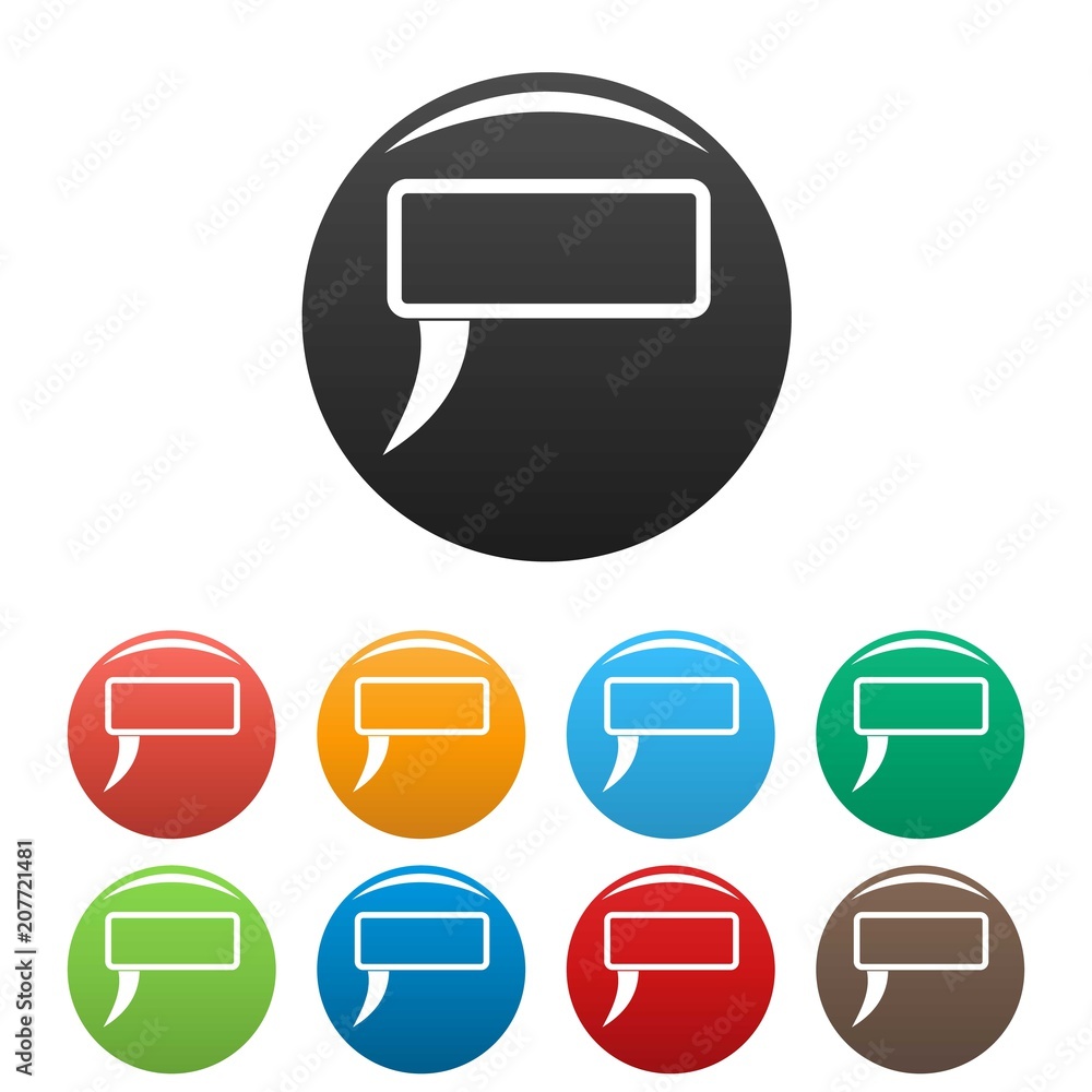 Poster speech bubble icon. simple illustration of speech bubble vector icons set color isolated on white