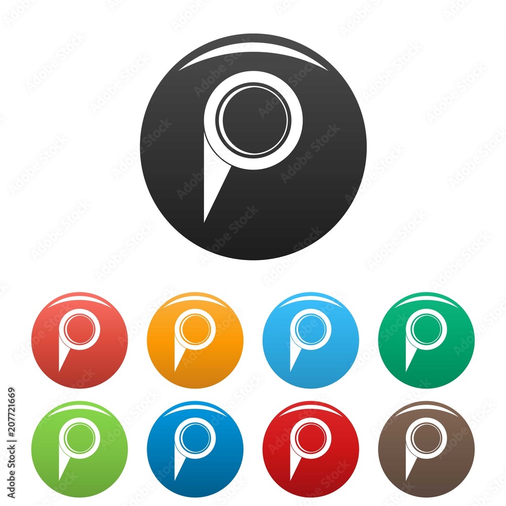 Poster navigation pin icon. simple illustration of navigation pin vector icons set color isolated on white