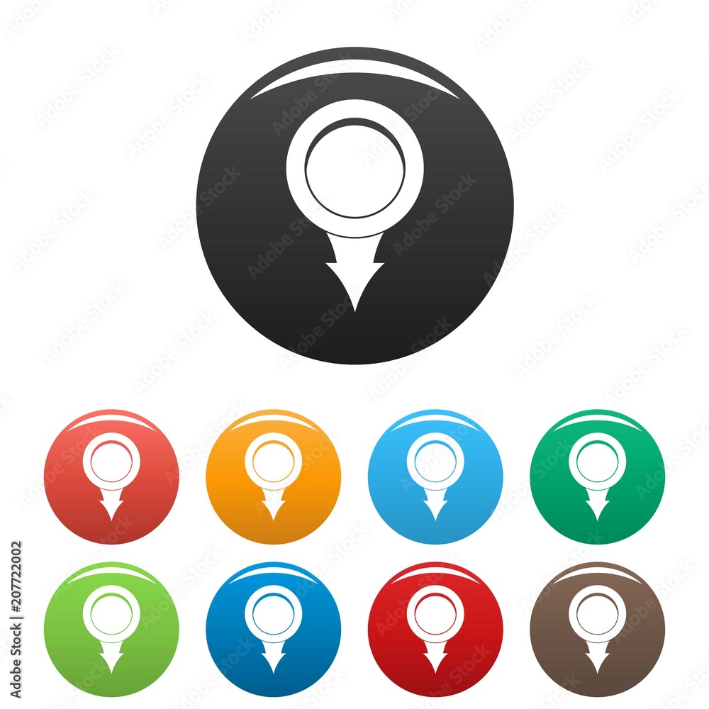 Poster point icon. simple illustration of point vector icons set color isolated on white