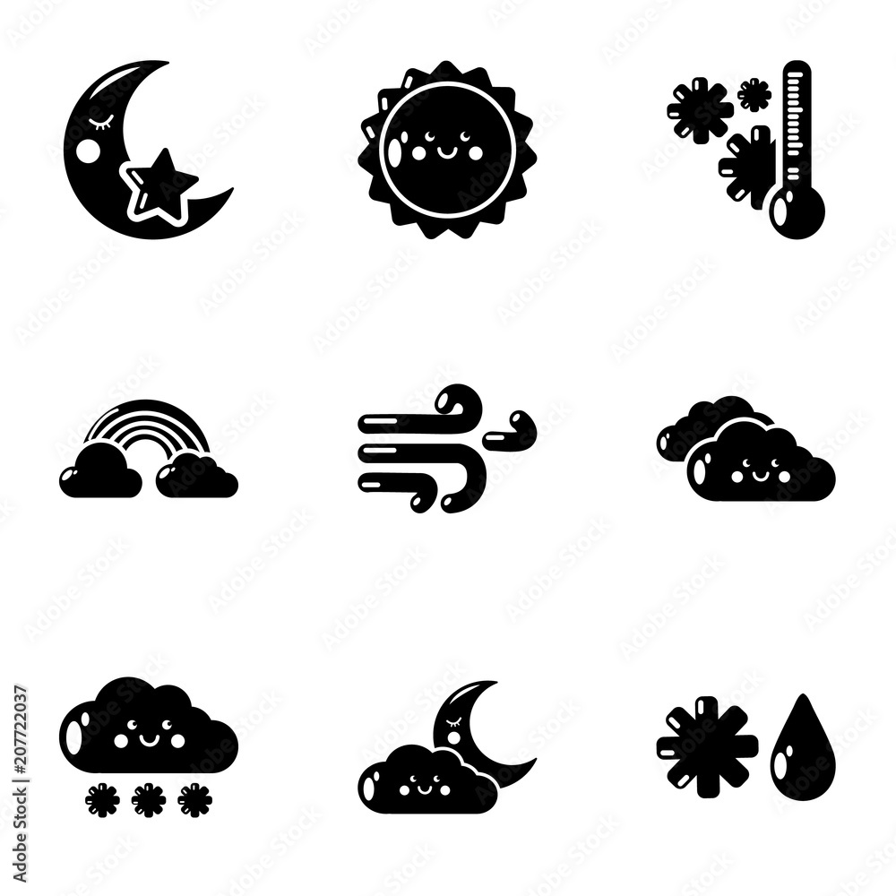 Poster wintertime icons set. simple set of 9 wintertime vector icons for web isolated on white background