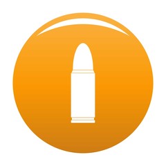 Metal cartridge icon. Simple illustration of metal cartridge vector icon for any design orange