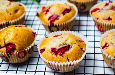 Homemade strawberry fruit muffins