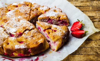 Homemade strawberry fruit pastry