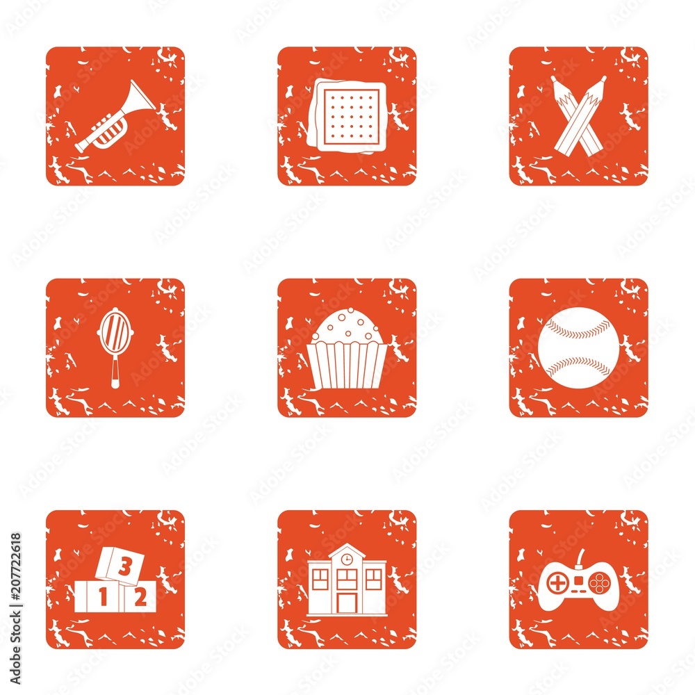 Poster superiority icons set. grunge set of 9 superiority vector icons for web isolated on white background