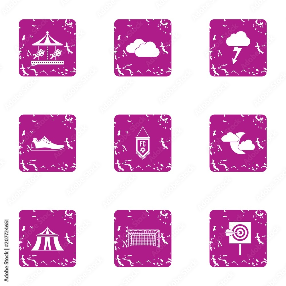 Aufkleber prank icons set. grunge set of 9 prank vector icons for web isolated on white background