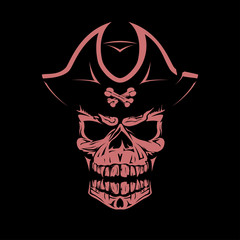 red angry pirate skull
