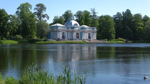 Pavilion on a Large pond. Catherine Park of Tsarskoye Selo, Saint Petersburg