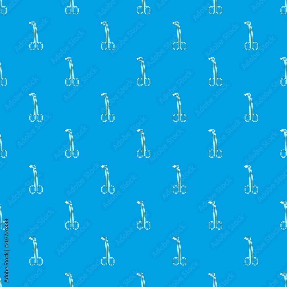 Poster surgical forceps pattern vector seamless blue repeat for any use