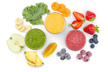 Creative layout of fresh smoothies