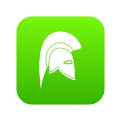 Roman helmet icon digital green for any design isolated on white vector illustration