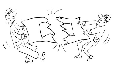 effects of aggressive competition/ two managers torn blanket into two parts