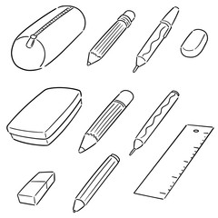 vector set of pencil case