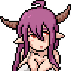 vector pixel art anime girl