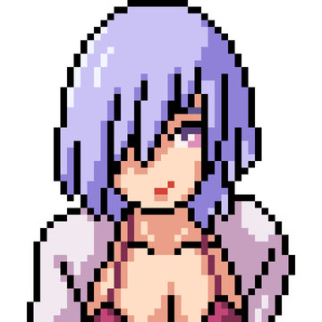 Vector Pixel Art Anime Girl